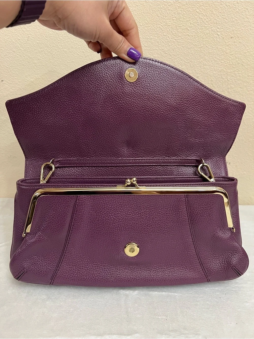 AUTH MCM PURPLE SHOULDER BAG
